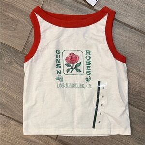 Kids Graphic Tank Top with Red Trim